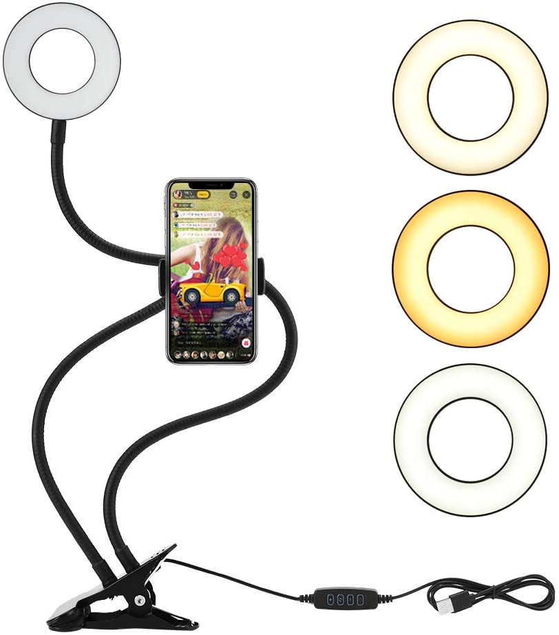 Luce LED Anello Portatile Regolazione Luminosità e Stand Smartphone