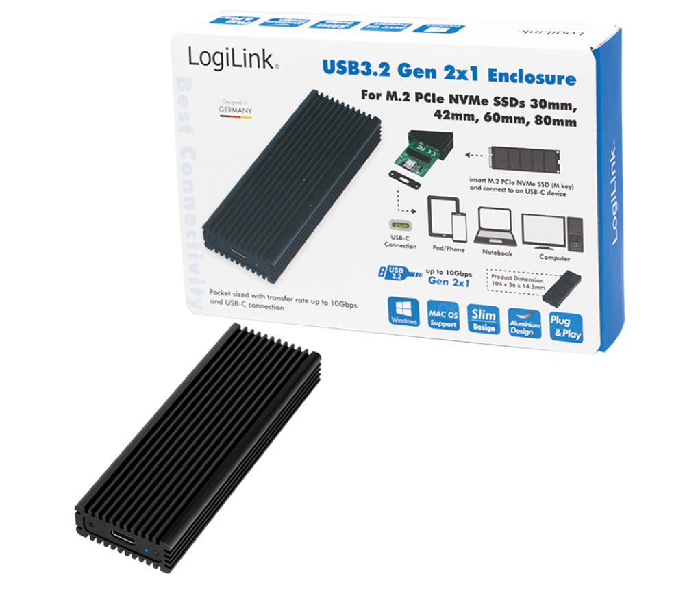 Box Esterno SSD USB3.2 Gen 2x1 USB-C PCIe NVMe