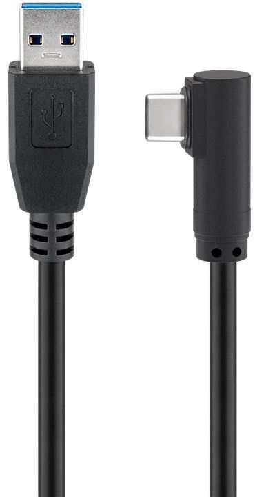 Cavo USB3.2 USB-C M 90° a USB tipo A M 1,5m Nero