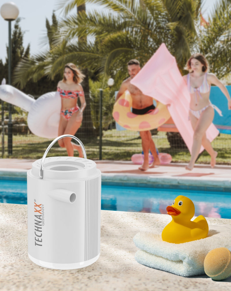 Mini Pompa ad Aria con Batteria Ricaricabile e Luce LED da Campeggio, TX-261