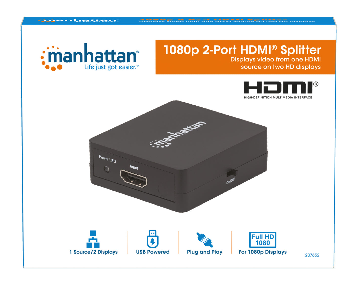 Splitter HDMI 2 porte 1080p