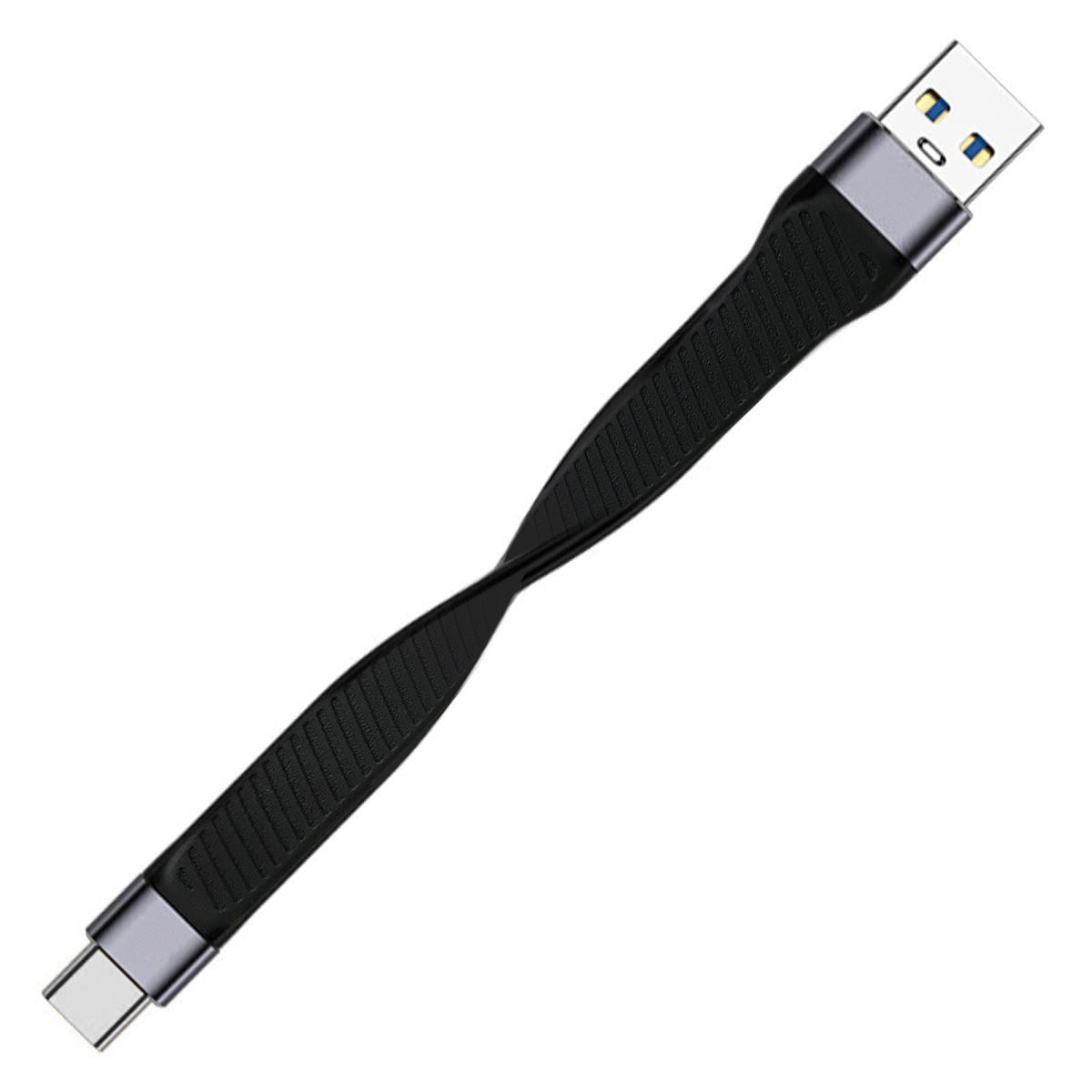 Cavo Corto Piatto USB-C Maschio a USB-A Maschio Ricarica Rapida FPC 12 cm