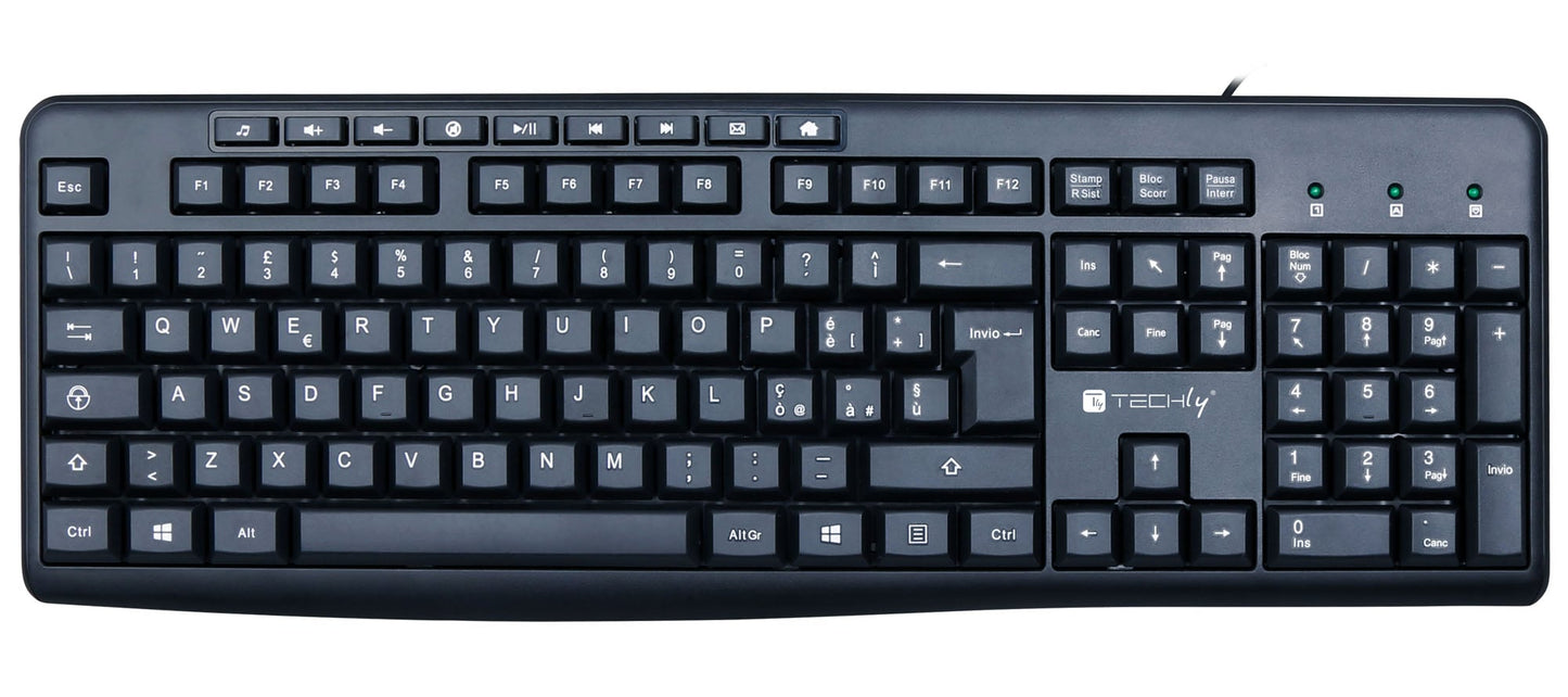 Tastiera USB 104 Tasti + 9 Multimediali