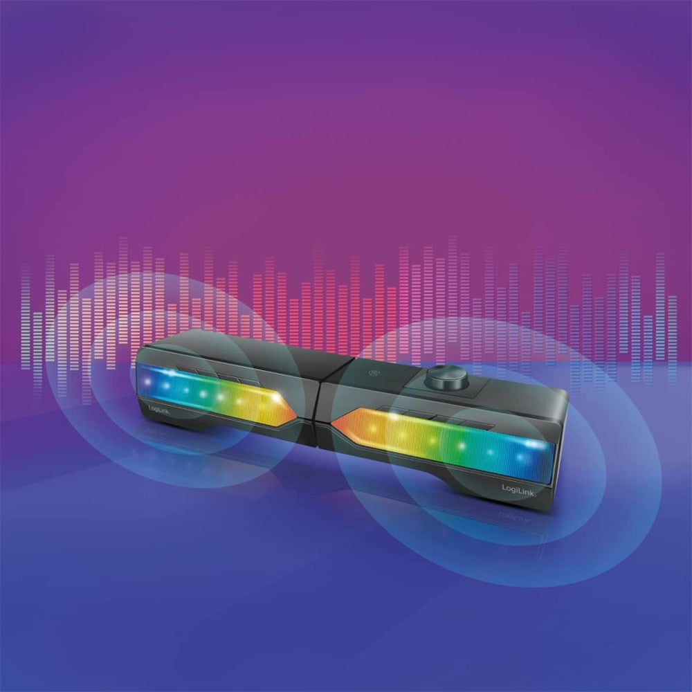 2 in 1 Gaming Sound System Soundbar e Speakers Bluetooth v5.0 Illuminazione RGB