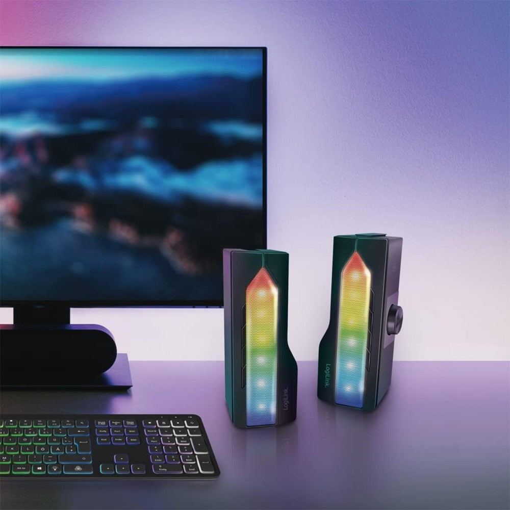 2 in 1 Gaming Sound System Soundbar e Speakers Bluetooth v5.0 Illuminazione RGB