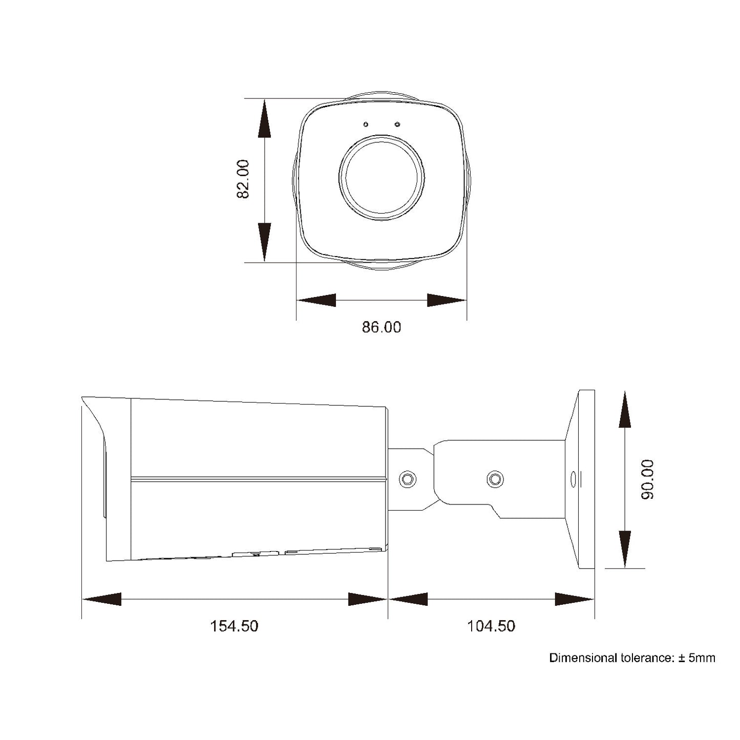 Telecamera IP Motorizzata Bullet PoE IR H.265 da 5MP IP67 Rilevamento Basato su AI, DGM5545AGCAT