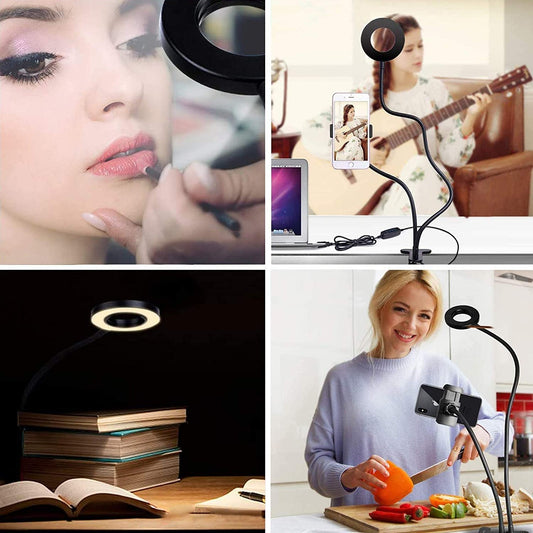 Luce LED Anello Portatile Regolazione Luminosità e Stand Smartphone