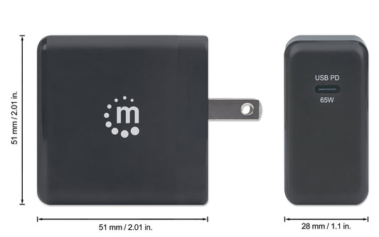 Caricatore da Muro da Viaggio Power Delivery GaN Tech 65W