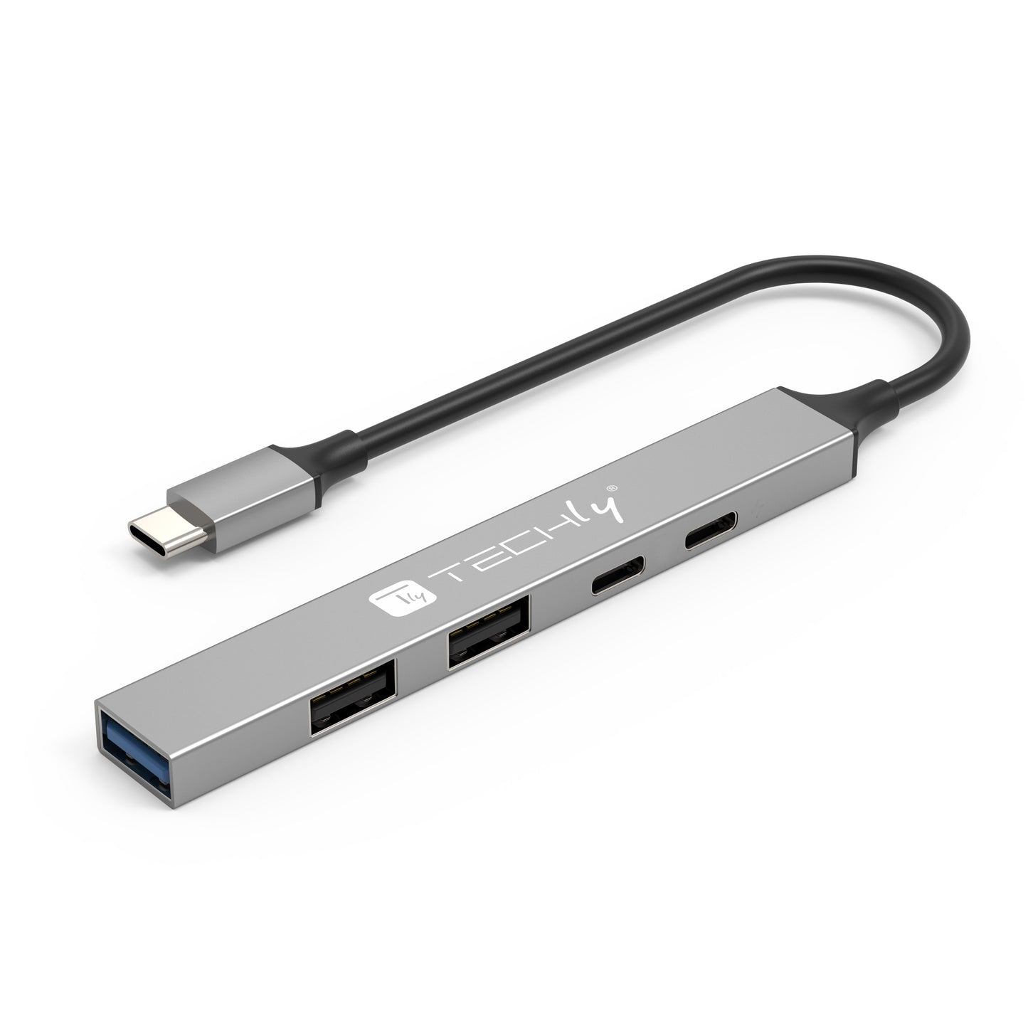 Hub USB 3.2 a 5 porte USB-A/USB-C Slim in Metallo