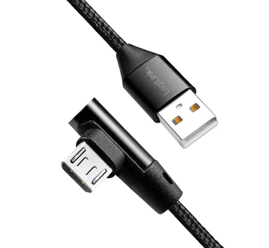 Cavo USB Micro-B Maschio Angolato/USB-A Maschio Dritto 1m Nero