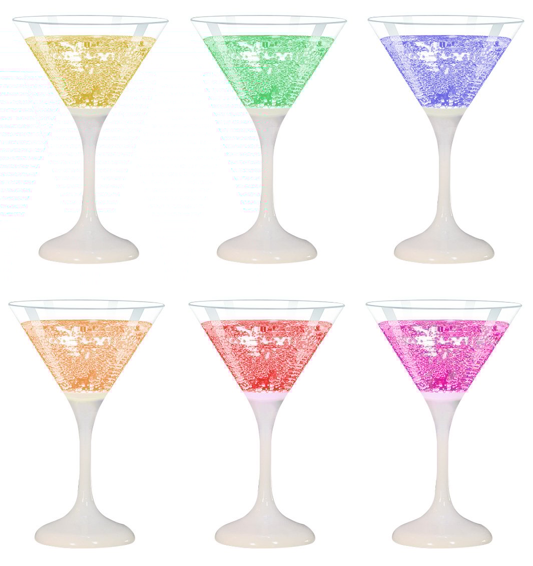 Confezione da 6 Bicchieri da Cocktail con 6 Colorazioni LED