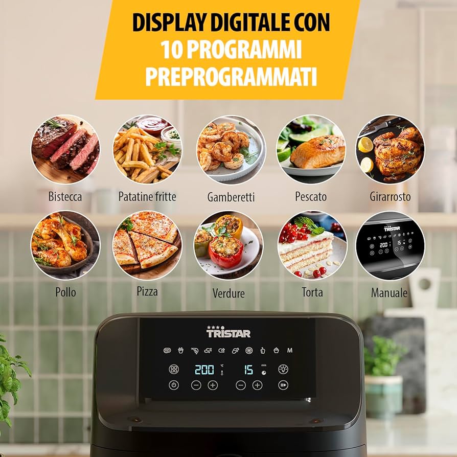 FRIGGITRICE AD ARIA CALDA CON 6 LT 1500W PRINCESS 182244 NERO