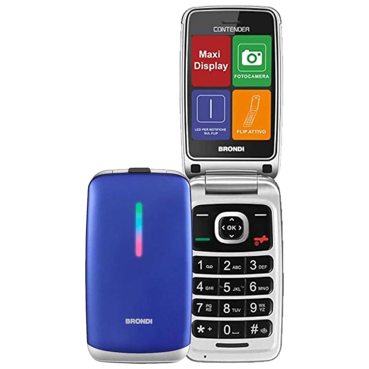 CELLULARE BRONDI CONTENDER DUOS BLU METAL ITALIA