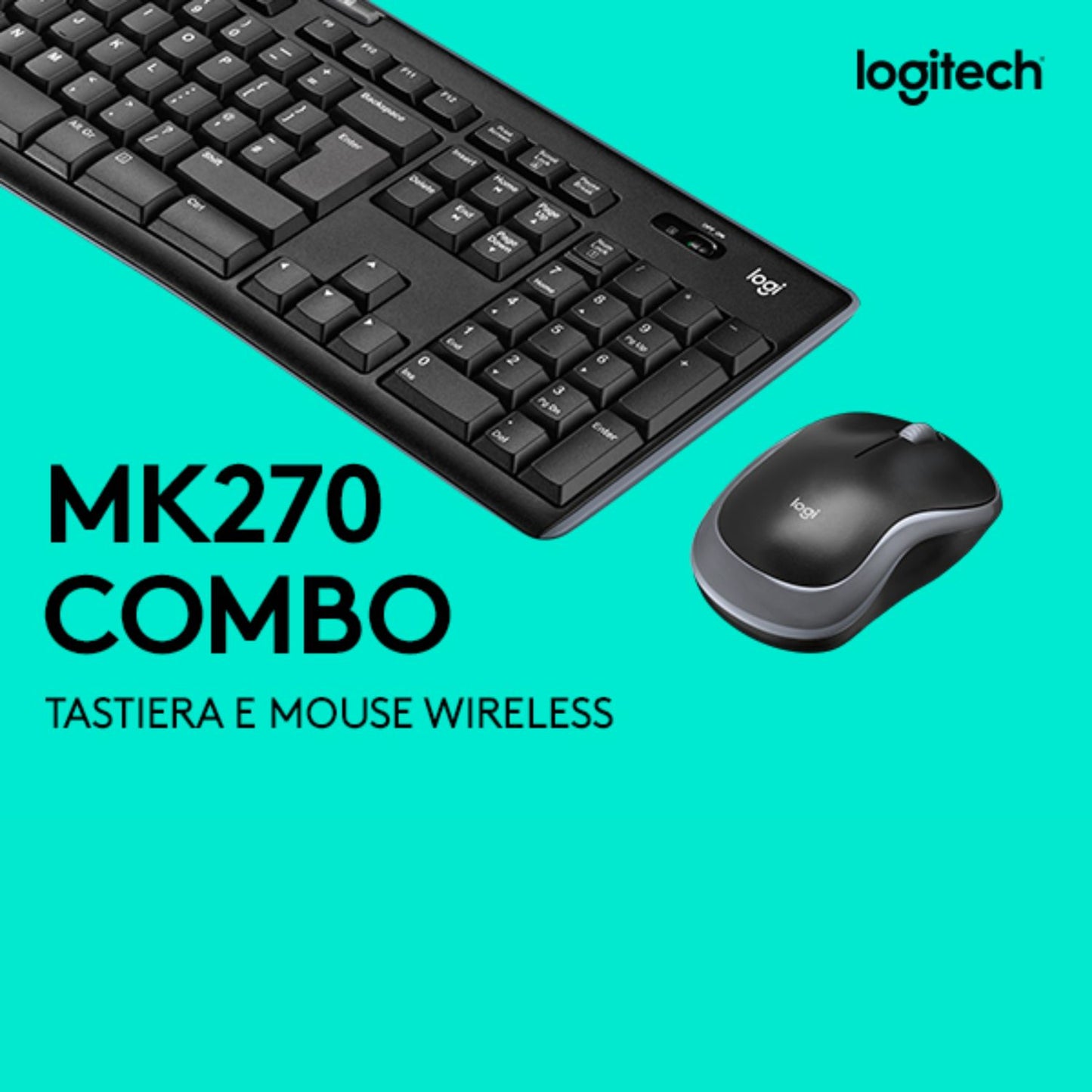 TASTIERA + MOUSE OTTICO WIRELESS LOGITECH MK270 920-004512