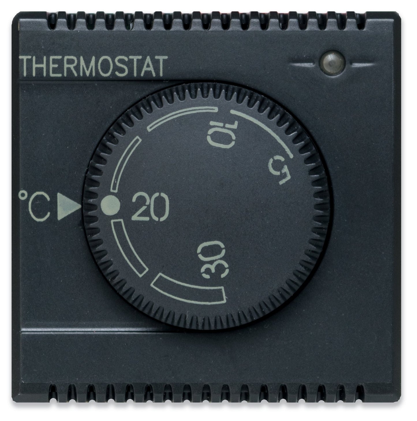 Tekla S44 Termostato Elettronico con Manopola 230V NA+NC 5A 2 Moduli Grigio Opaco