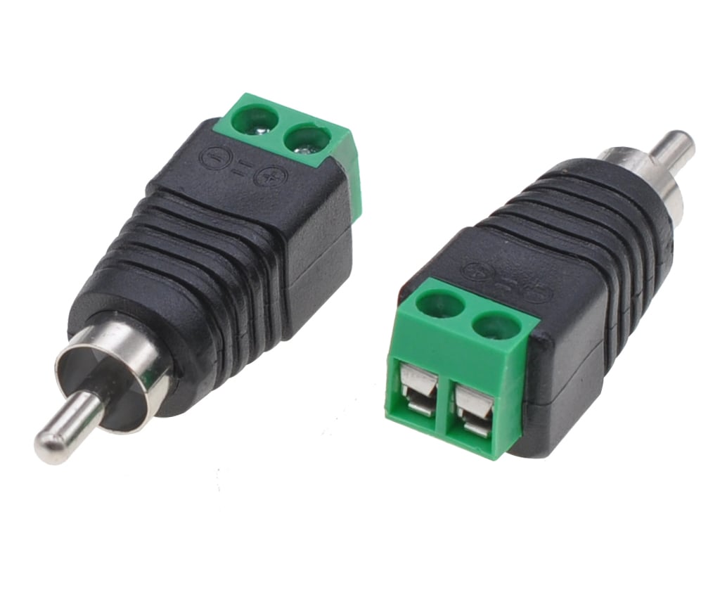 Adattatore Connettore Terminal Block 2-pin a RCA maschio
