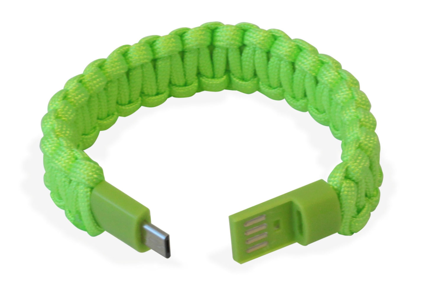 Bracciale Paracord con Micro USB Verde