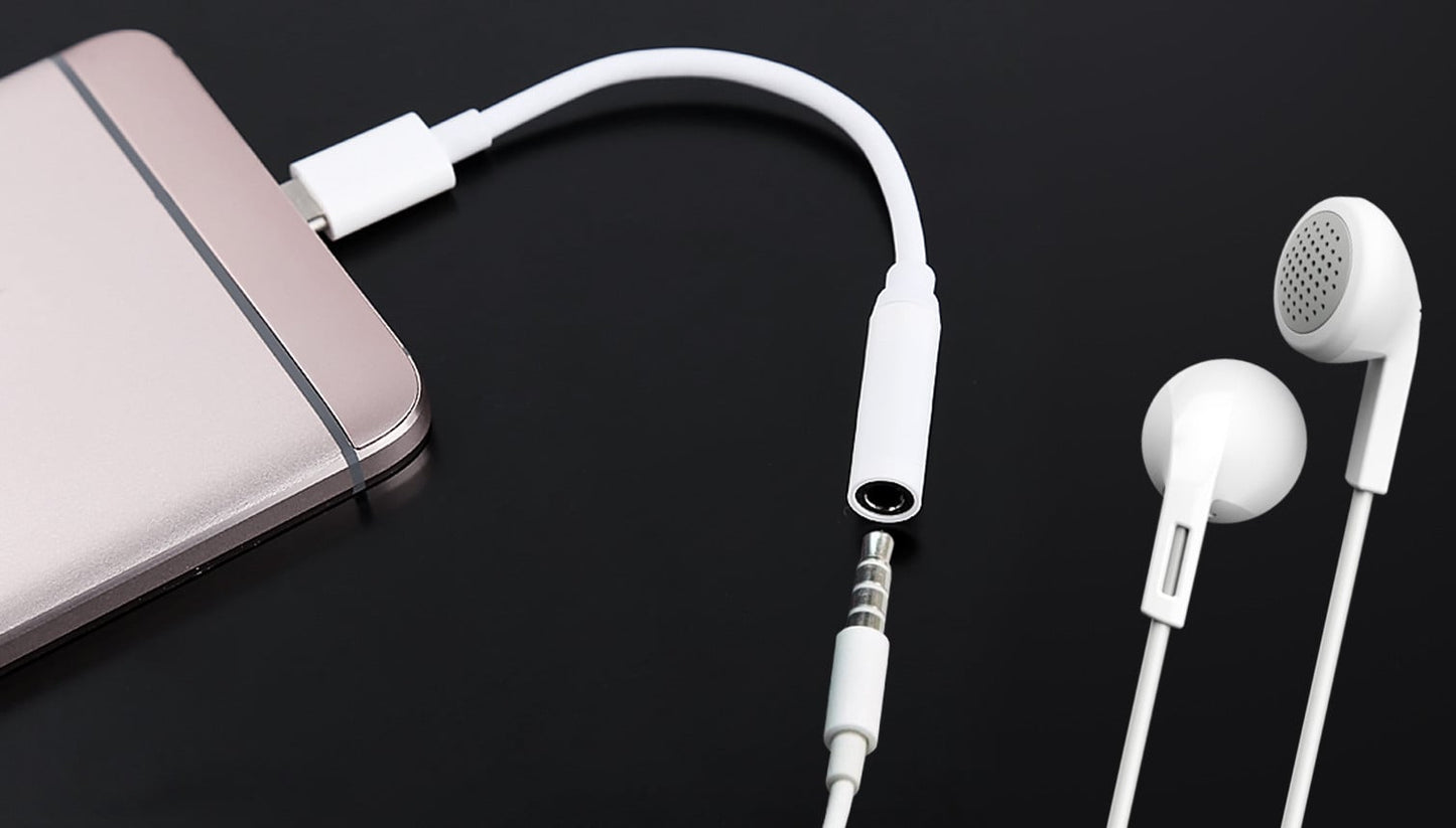 Cavo da USB-C Maschio a Audio 3.5 mm Femmina 12 cm Bianco