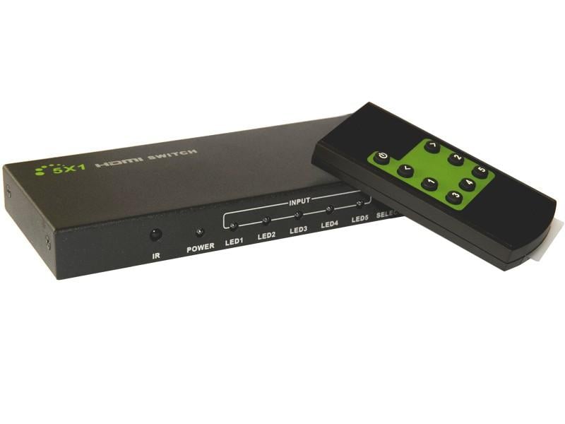 Switch HDMI 5 IN 1 OUT con Telecomando 4K UHD 3D