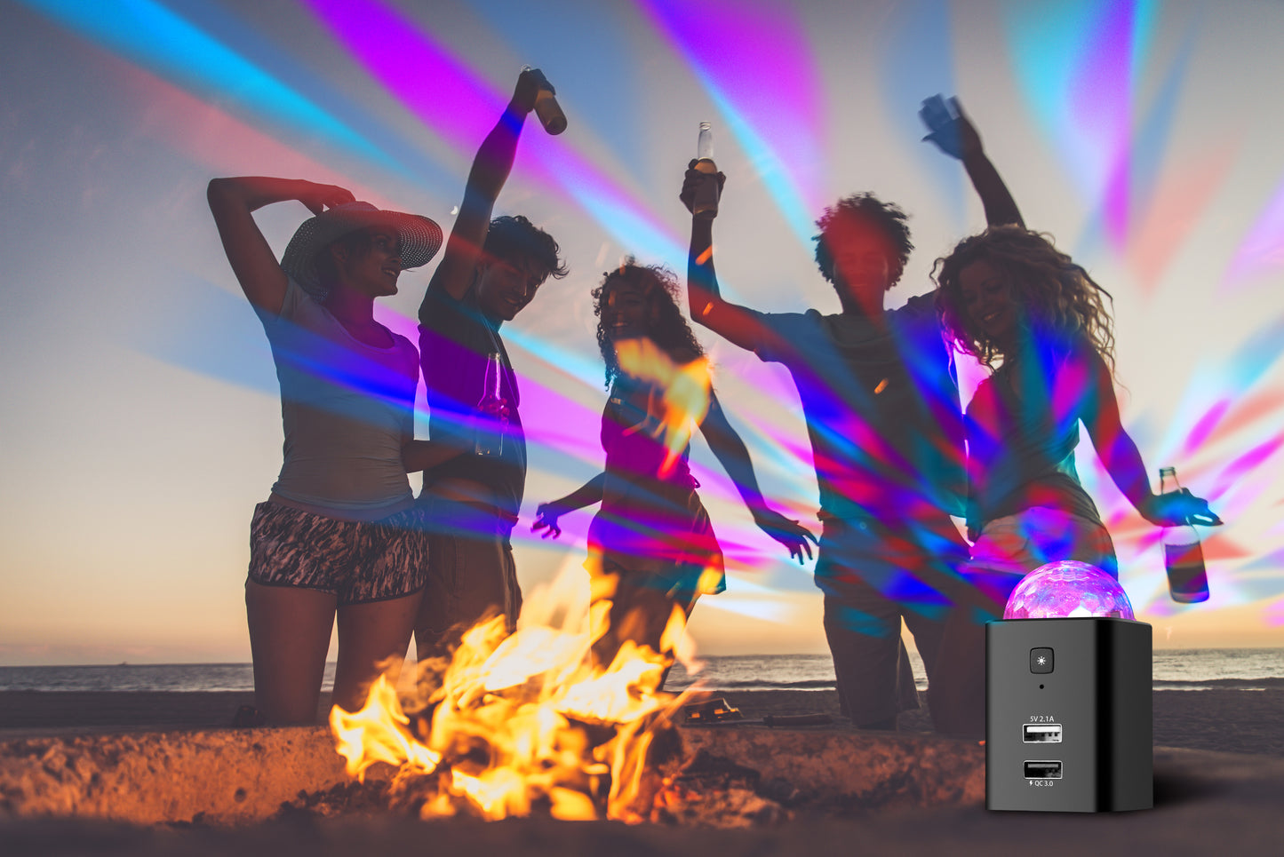 Caricatore da Auto USB-C con Luce Disco TX-159