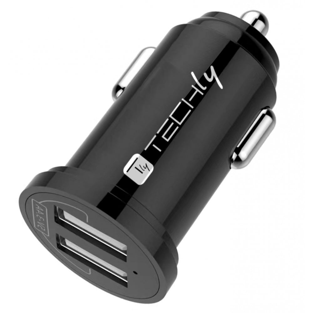 Mini Caricatore da Auto 2 Porte USB-A 24W/4.8A Nero