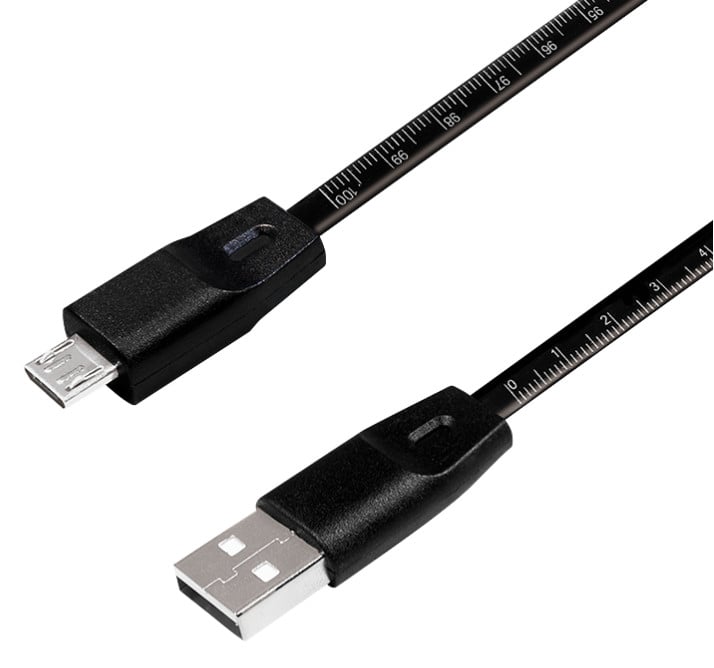 Cavo USB Micro-B Maschio/USB-A Maschio con Misuratore 1m Nero