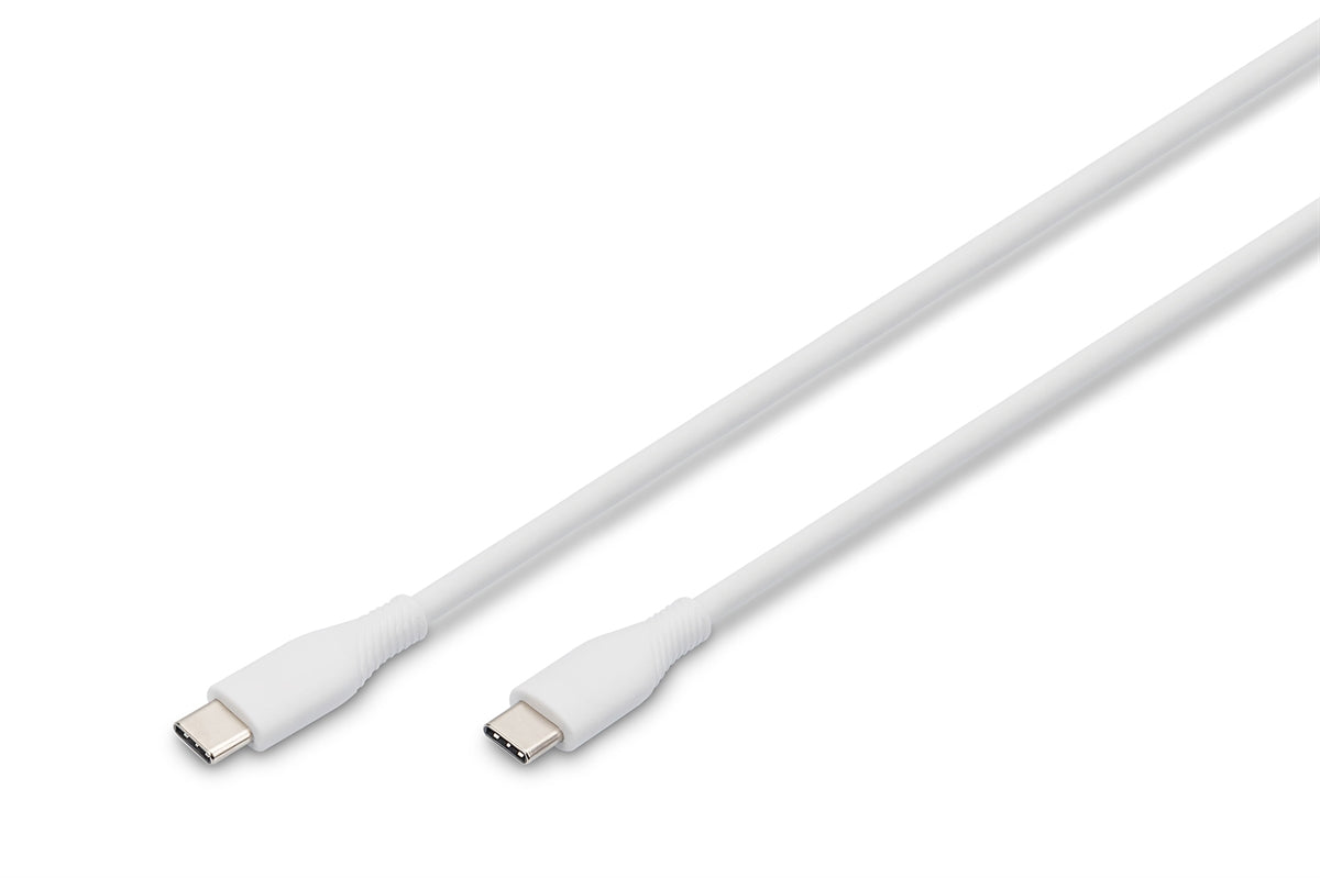 CAVO RICARICA GUAINA SILICONE USB-C / USB-C 0,5m, USB 2.0, 60W, BIANCO