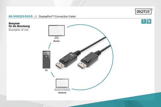 CAVO DISPLAYPORT MASCHIO/MASCHIO MT 1 COLORE NERO
