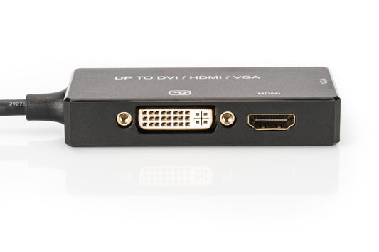 ADATTATORE VIDEO 3 IN 1 CONNETTORE DP MASCHIO - HDMI + DVI + VGA