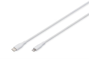 DIGITUS Cavo di collegamento in silicone Lightning,USB-C-Lightning,0,5 mt,bianco
