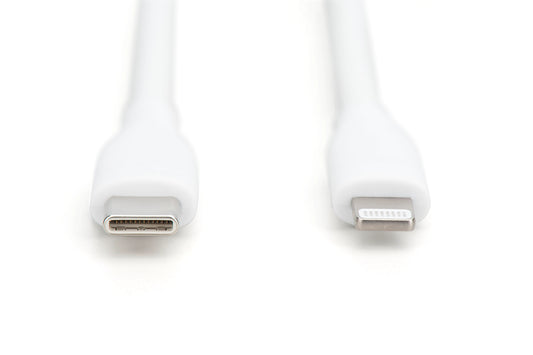 DIGITUS Cavo di collegamento in silicone Lightning USB-C-Lightning,1 mt,bianco