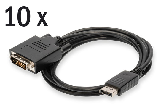 SET 10 CAVI DISPLAYPORT - DVI (24+1) M/M, 2.0m Full HD