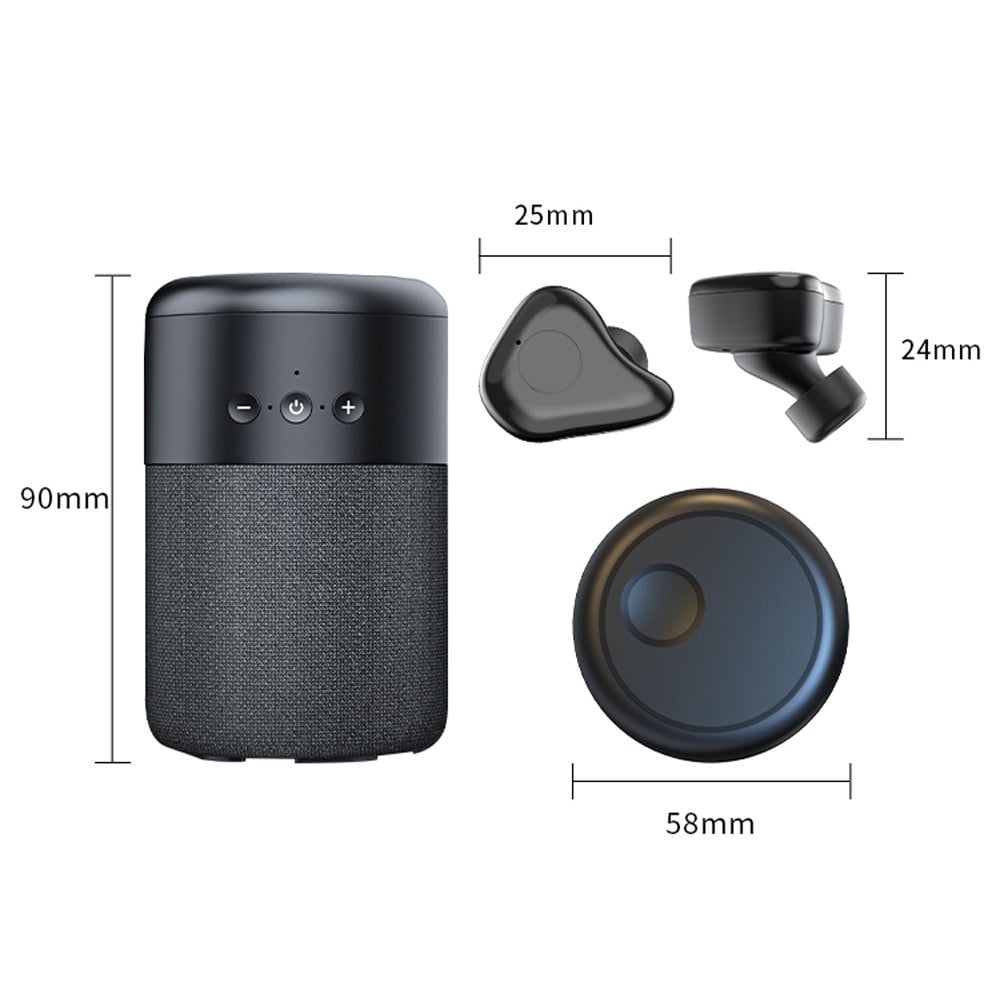Altoparlante BT v5.1 con Auricolari Wireless e Custodia di Ricarica 2 in 1