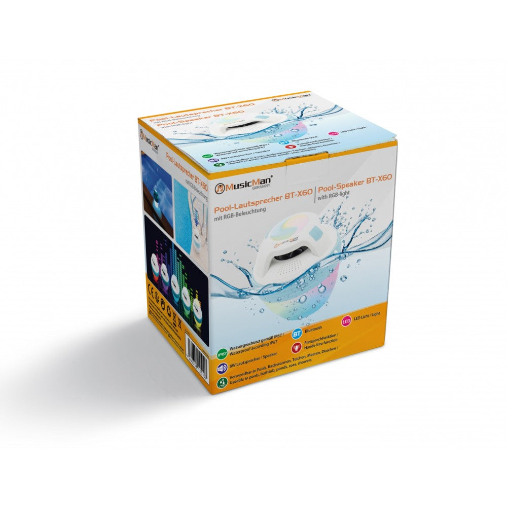 Altoparlante Bluetooth Impermeabile Galleggiante con Vivavoce e LED Colorati, BT-X60