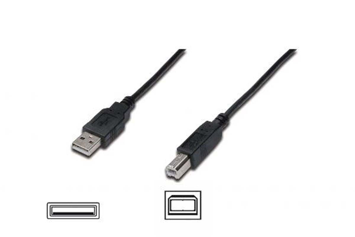 CAVO USB 2.0 CONNETTORI A-B, LUNGHEZZA MT. 5 COLORE NERO