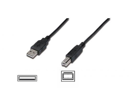 CAVO USB 2.0 CONNETTORI A-B, LUNGHEZZA MT. 5 COLORE NERO