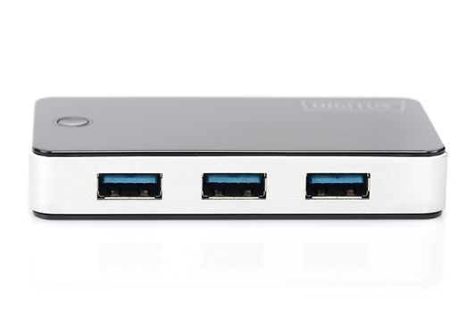 HUB 4 PORTE USB 3.0 CON ALIMENTATORE COLORE NERO