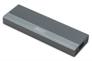 DIGITUS Alloggiamento per disco rigido USB M.2, SSD, esterno, NVMe , 10Gbps, USB 3.1 Gen2, alluminio, senza attrezzi