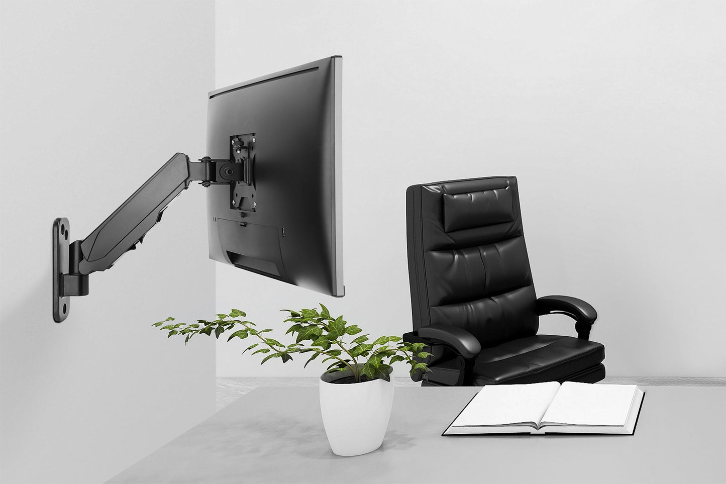 SUPPORTO UNIVERSALE PER MONITOR CON MOLLA A GAS PER INSTALLAZIONE A MURO