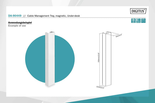 DIGITUS Canalina magnetica per gestione cavi in tavoli rialzabili