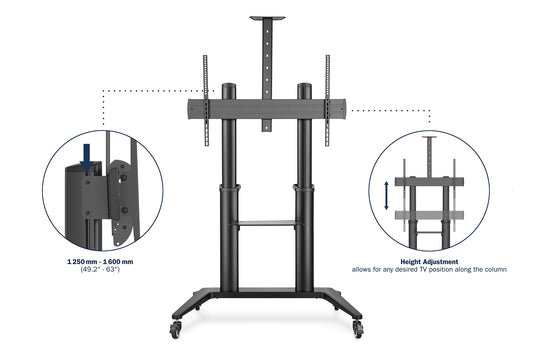 DIGITUS Carrello di presentazione per TV 70-120" max. 140 kg