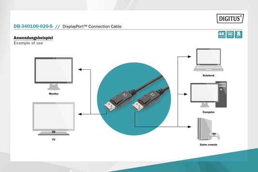 CAVO DISPLAYPORT 1.2 MASCHIO/MASCHIO MT 2 COLORE NERO DIGITUS
