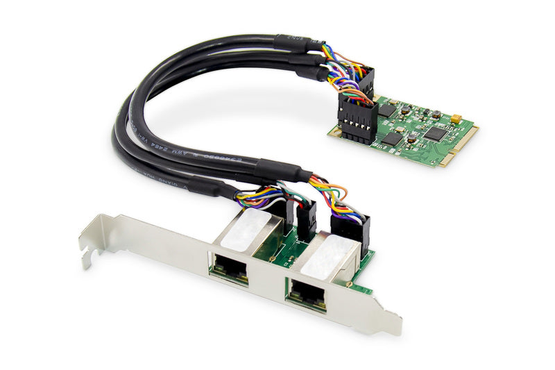 GIGABIT ETHERNET A 2 PORTE MINI PCI EXPRESS CARD SINGLE LANE, LOW PROFILE BRACKET, REALTEK CHIPSET