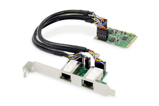 GIGABIT ETHERNET A 2 PORTE MINI PCI EXPRESS CARD SINGLE LANE, LOW PROFILE BRACKET, REALTEK CHIPSET