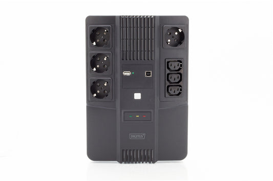 GRUPPO DI CONTINUITA' 600 VA/360 WATT 4 PRESE SCHUKO, 3 IEC C13 USB, RJ45 DIGITUS