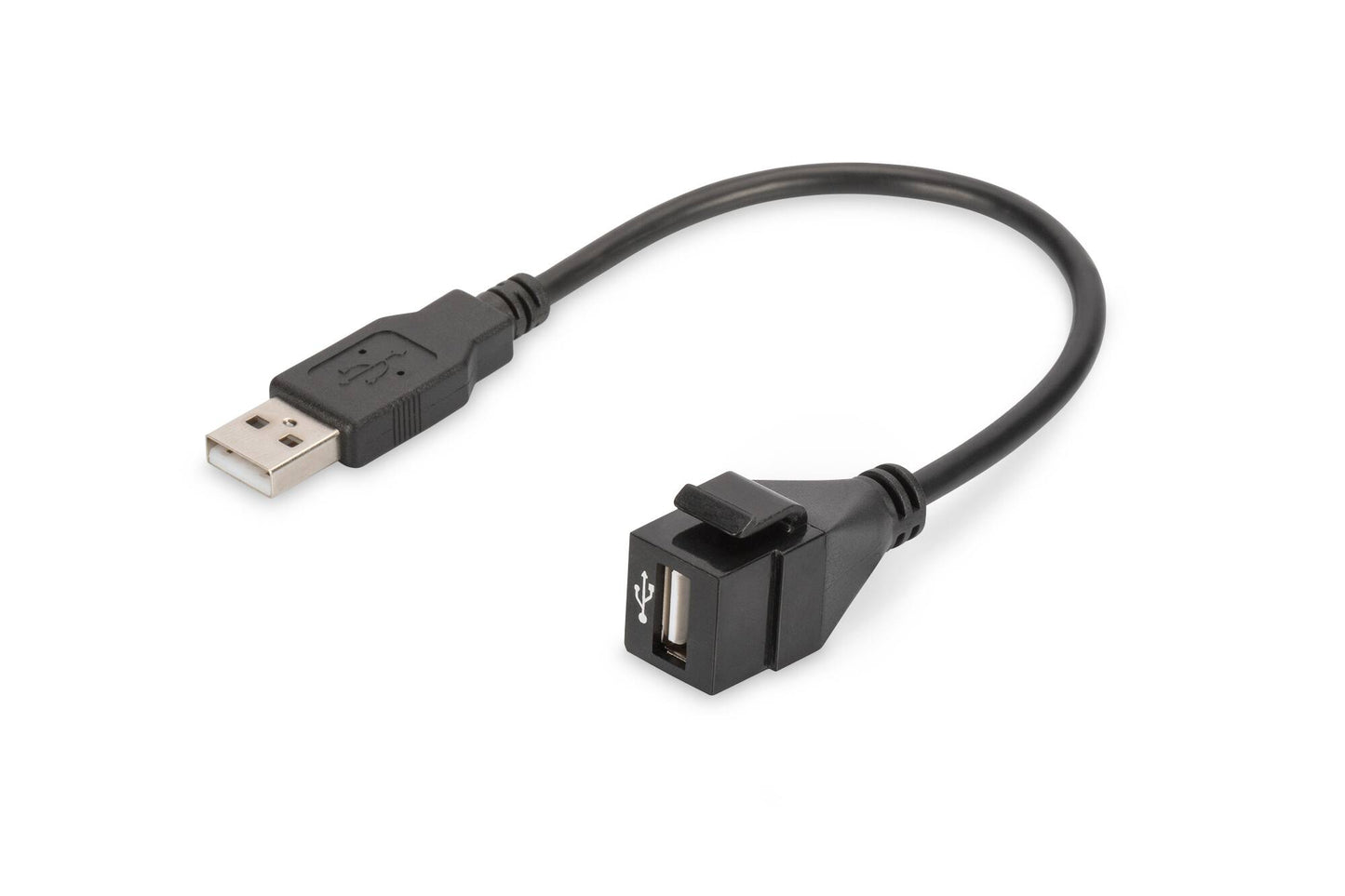MODULO KEYSTONE USB 2.0 FEMMINA/FEMMINA CON CAVO 16 CM PER PLACCHE A MURO O PANNELLI PATCH
