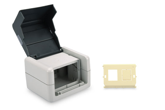 DIGITUS Adattore per la presa dati per modulo Keystone, IP44, superficiale con coperchio incernierato