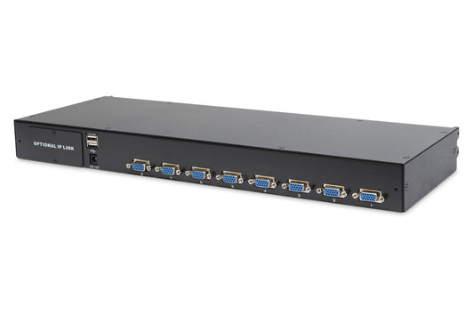 CONSOLE 17" PER RACK 19" CON SWITCH KVM 8 PORTE TASTIERA ITALIANA