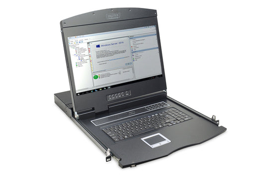 CONSOLE MODULARE PER RACK 19" TFT  CON SWITCH KVM 16 PORTE TASTIERA ITALIANA