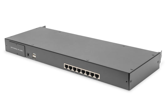 Console KVM modulare HD LCD con TFT da 19", connessione KVM Cat5 a 8 porte, touchpad, layout tastiera italiana